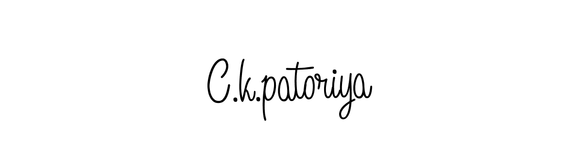 You should practise on your own different ways (Angelique-Rose-font-FFP) to write your name (C.k.patoriya) in signature. don't let someone else do it for you. C.k.patoriya signature style 5 images and pictures png