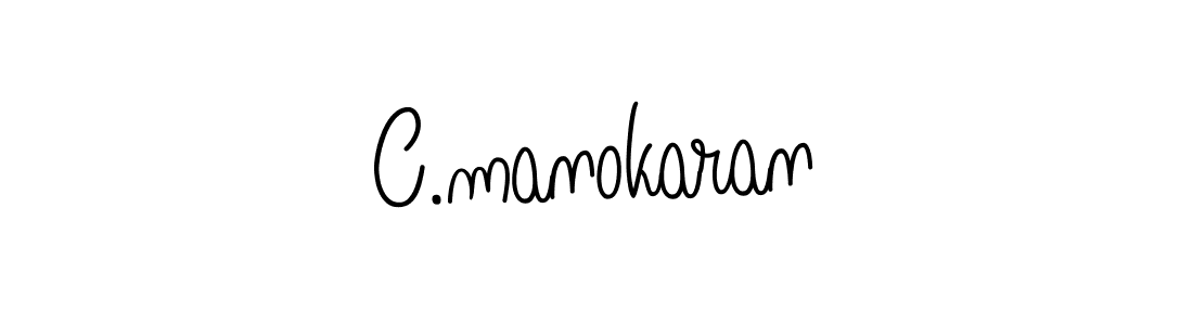 The best way (Angelique-Rose-font-FFP) to make a short signature is to pick only two or three words in your name. The name C.manokaran include a total of six letters. For converting this name. C.manokaran signature style 5 images and pictures png