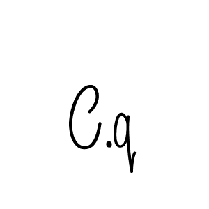 Make a beautiful signature design for name C.q. With this signature (Angelique-Rose-font-FFP) style, you can create a handwritten signature for free. C.q signature style 5 images and pictures png