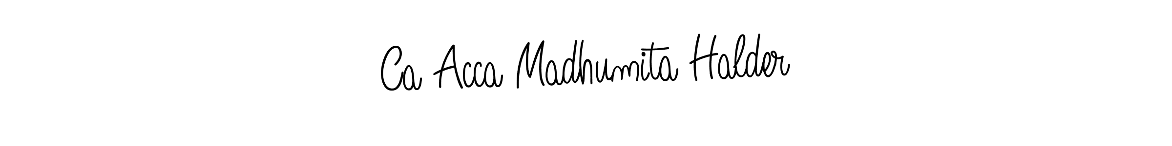 Ca Acca Madhumita Halder stylish signature style. Best Handwritten Sign (Angelique-Rose-font-FFP) for my name. Handwritten Signature Collection Ideas for my name Ca Acca Madhumita Halder. Ca Acca Madhumita Halder signature style 5 images and pictures png