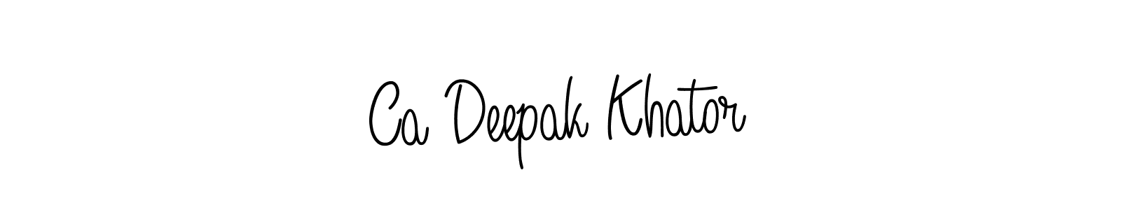 Design your own signature with our free online signature maker. With this signature software, you can create a handwritten (Angelique-Rose-font-FFP) signature for name Ca Deepak Khator. Ca Deepak Khator signature style 5 images and pictures png