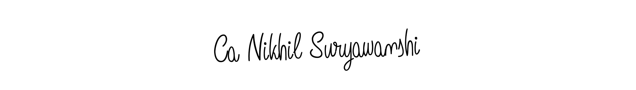 How to make Ca Nikhil Suryawanshi name signature. Use Angelique-Rose-font-FFP style for creating short signs online. This is the latest handwritten sign. Ca Nikhil Suryawanshi signature style 5 images and pictures png