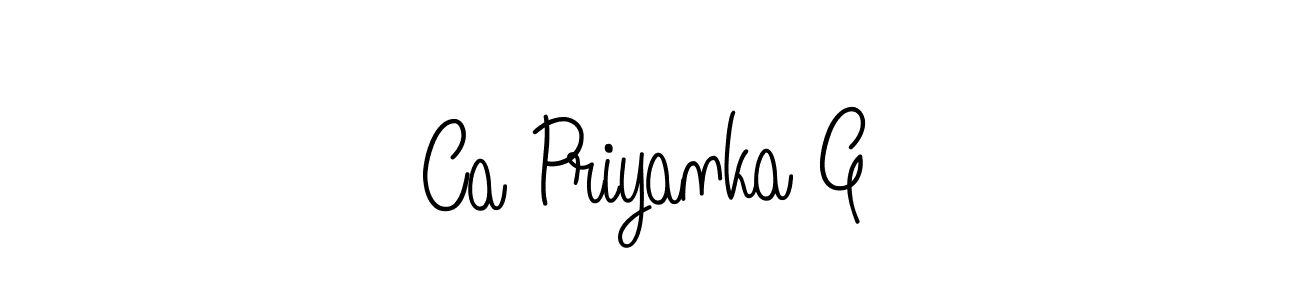 Similarly Angelique-Rose-font-FFP is the best handwritten signature design. Signature creator online .You can use it as an online autograph creator for name Ca Priyanka G. Ca Priyanka G signature style 5 images and pictures png