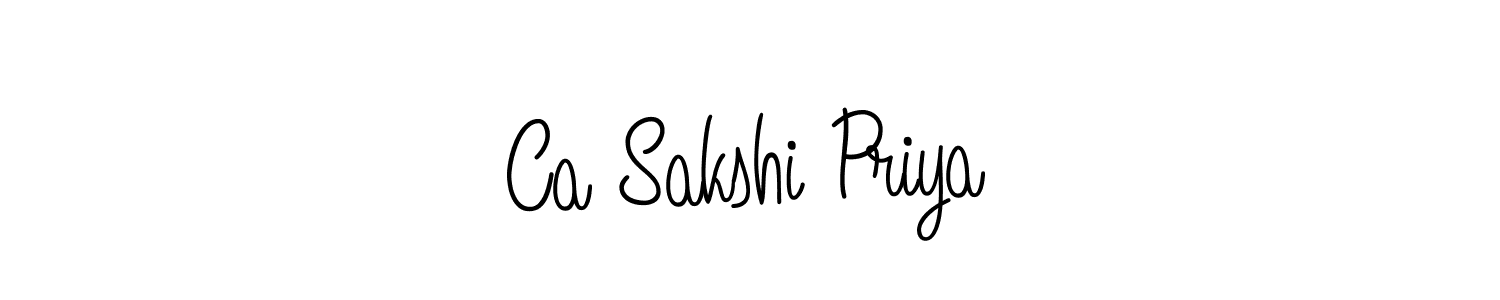 The best way (Angelique-Rose-font-FFP) to make a short signature is to pick only two or three words in your name. The name Ca Sakshi Priya include a total of six letters. For converting this name. Ca Sakshi Priya signature style 5 images and pictures png