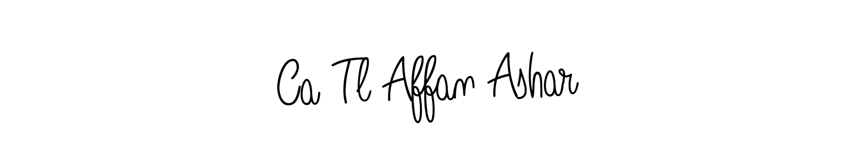 Use a signature maker to create a handwritten signature online. With this signature software, you can design (Angelique-Rose-font-FFP) your own signature for name Ca Tl Affan Ashar. Ca Tl Affan Ashar signature style 5 images and pictures png