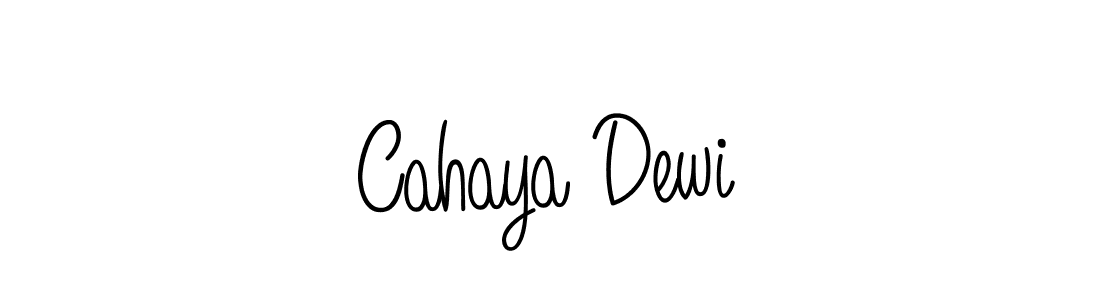 Make a beautiful signature design for name Cahaya Dewi. With this signature (Angelique-Rose-font-FFP) style, you can create a handwritten signature for free. Cahaya Dewi signature style 5 images and pictures png