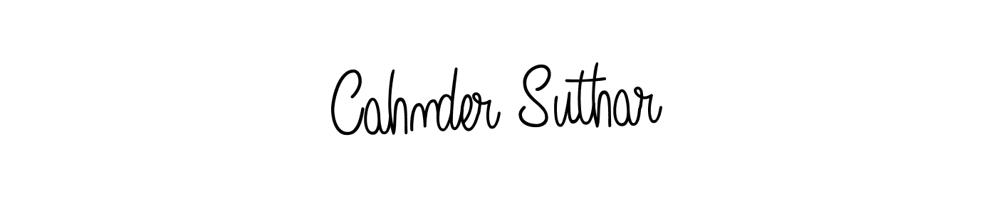 Use a signature maker to create a handwritten signature online. With this signature software, you can design (Angelique-Rose-font-FFP) your own signature for name Cahnder Suthar. Cahnder Suthar signature style 5 images and pictures png