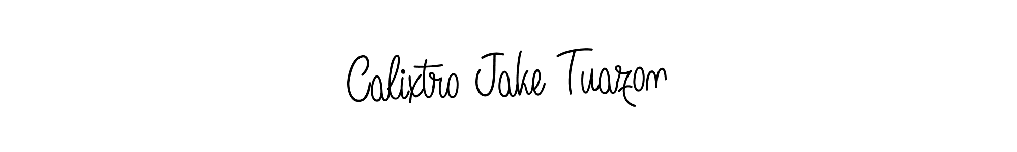 Use a signature maker to create a handwritten signature online. With this signature software, you can design (Angelique-Rose-font-FFP) your own signature for name Calixtro Jake Tuazon. Calixtro Jake Tuazon signature style 5 images and pictures png