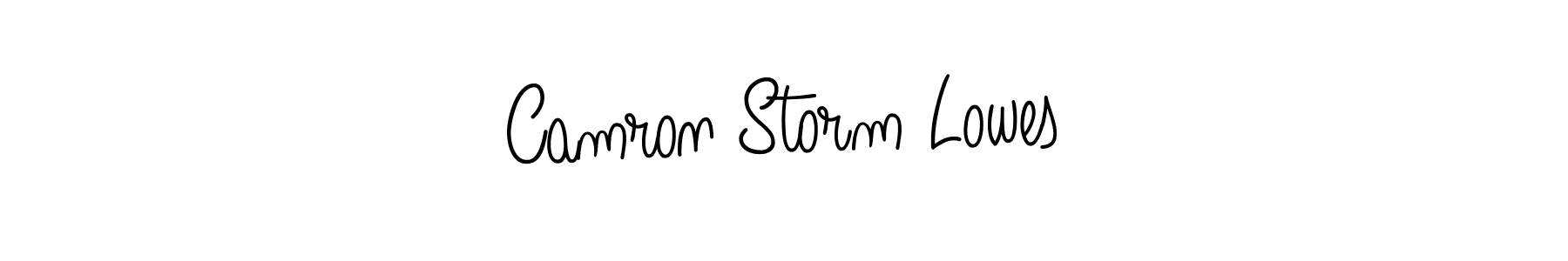 Create a beautiful signature design for name Camron Storm Lowes. With this signature (Angelique-Rose-font-FFP) fonts, you can make a handwritten signature for free. Camron Storm Lowes signature style 5 images and pictures png