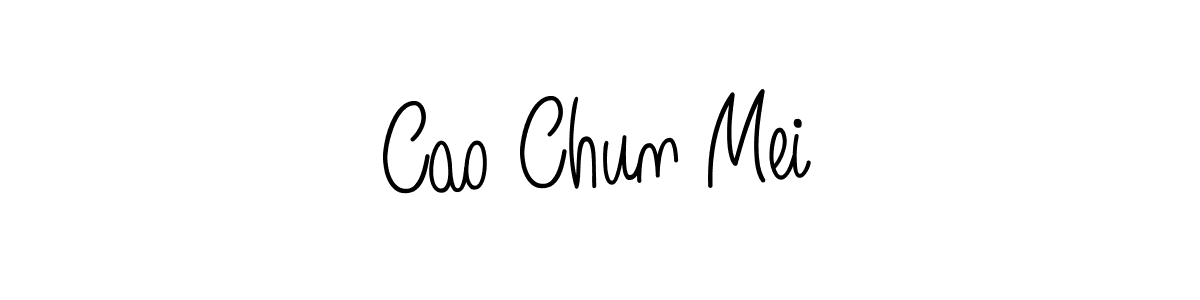 How to make Cao Chun Mei name signature. Use Angelique-Rose-font-FFP style for creating short signs online. This is the latest handwritten sign. Cao Chun Mei signature style 5 images and pictures png