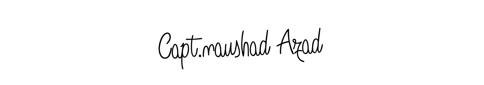 You should practise on your own different ways (Angelique-Rose-font-FFP) to write your name (Capt.naushad Azad) in signature. don't let someone else do it for you. Capt.naushad Azad signature style 5 images and pictures png