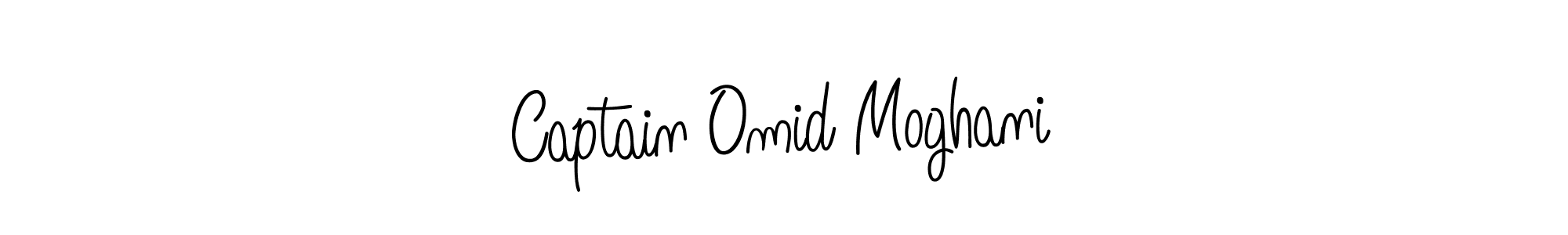 The best way (Angelique-Rose-font-FFP) to make a short signature is to pick only two or three words in your name. The name Captain Omid Moghani include a total of six letters. For converting this name. Captain Omid Moghani signature style 5 images and pictures png