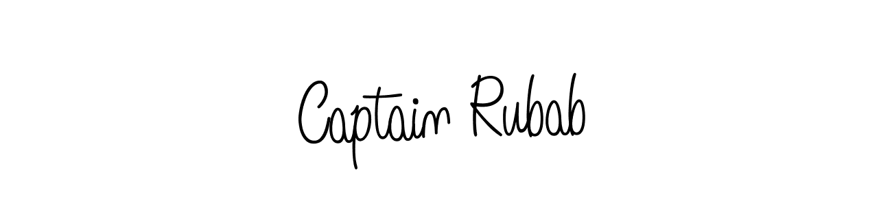 Use a signature maker to create a handwritten signature online. With this signature software, you can design (Angelique-Rose-font-FFP) your own signature for name Captain Rubab. Captain Rubab signature style 5 images and pictures png