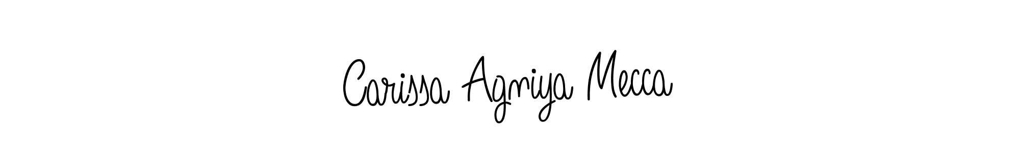 It looks lik you need a new signature style for name Carissa Agniya Mecca. Design unique handwritten (Angelique-Rose-font-FFP) signature with our free signature maker in just a few clicks. Carissa Agniya Mecca signature style 5 images and pictures png