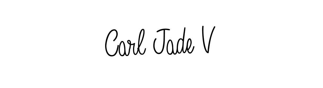 Make a beautiful signature design for name Carl Jade V. With this signature (Angelique-Rose-font-FFP) style, you can create a handwritten signature for free. Carl Jade V signature style 5 images and pictures png