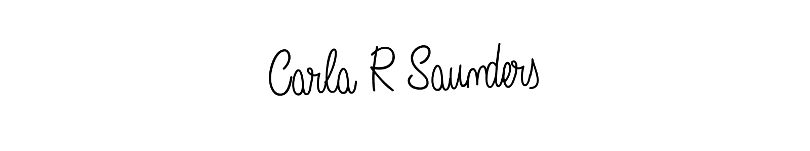 Make a beautiful signature design for name Carla R Saunders. With this signature (Angelique-Rose-font-FFP) style, you can create a handwritten signature for free. Carla R Saunders signature style 5 images and pictures png