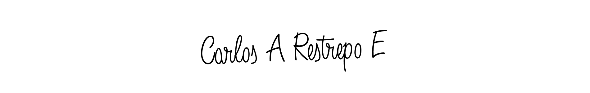How to make Carlos A Restrepo E name signature. Use Angelique-Rose-font-FFP style for creating short signs online. This is the latest handwritten sign. Carlos A Restrepo E signature style 5 images and pictures png