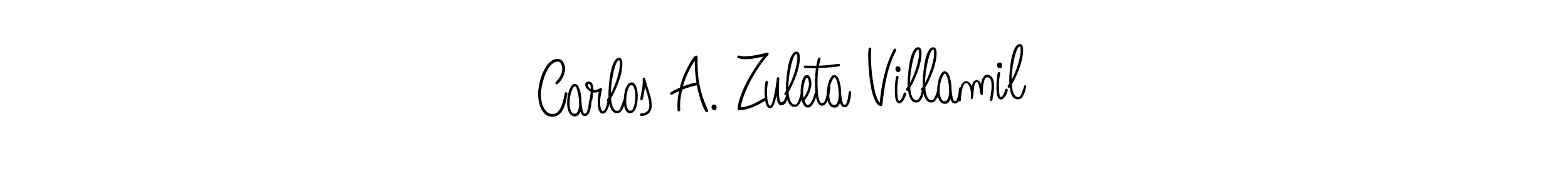 Create a beautiful signature design for name Carlos A. Zuleta Villamil. With this signature (Angelique-Rose-font-FFP) fonts, you can make a handwritten signature for free. Carlos A. Zuleta Villamil signature style 5 images and pictures png