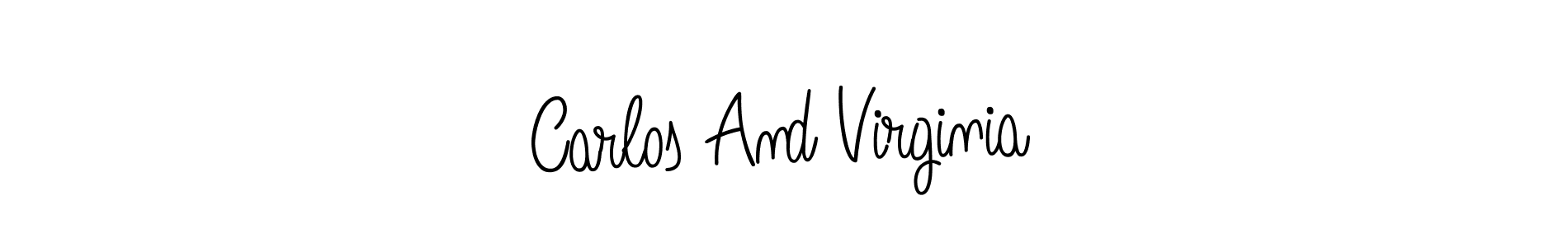 if you are searching for the best signature style for your name Carlos And Virginia. so please give up your signature search. here we have designed multiple signature styles  using Angelique-Rose-font-FFP. Carlos And Virginia signature style 5 images and pictures png