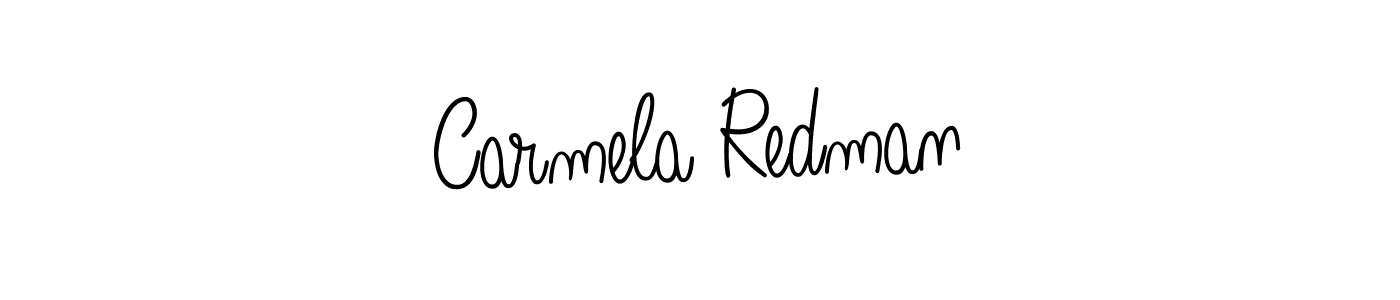 How to make Carmela Redman name signature. Use Angelique-Rose-font-FFP style for creating short signs online. This is the latest handwritten sign. Carmela Redman signature style 5 images and pictures png