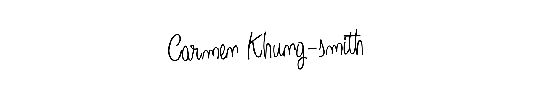 Check out images of Autograph of Carmen Khung-smith name. Actor Carmen Khung-smith Signature Style. Angelique-Rose-font-FFP is a professional sign style online. Carmen Khung-smith signature style 5 images and pictures png