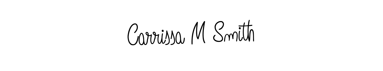 How to make Carrissa M Smith name signature. Use Angelique-Rose-font-FFP style for creating short signs online. This is the latest handwritten sign. Carrissa M Smith signature style 5 images and pictures png