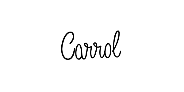 Make a beautiful signature design for name Carrol. With this signature (Angelique-Rose-font-FFP) style, you can create a handwritten signature for free. Carrol signature style 5 images and pictures png