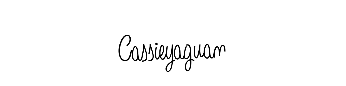 Make a beautiful signature design for name Cassieyaguan. With this signature (Angelique-Rose-font-FFP) style, you can create a handwritten signature for free. Cassieyaguan signature style 5 images and pictures png