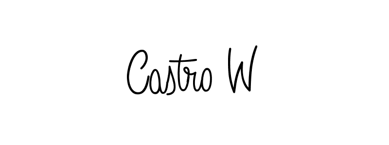 Design your own signature with our free online signature maker. With this signature software, you can create a handwritten (Angelique-Rose-font-FFP) signature for name Castro W. Castro W signature style 5 images and pictures png