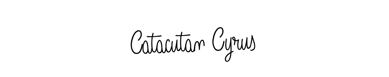 You should practise on your own different ways (Angelique-Rose-font-FFP) to write your name (Catacutan Cyrus) in signature. don't let someone else do it for you. Catacutan Cyrus signature style 5 images and pictures png