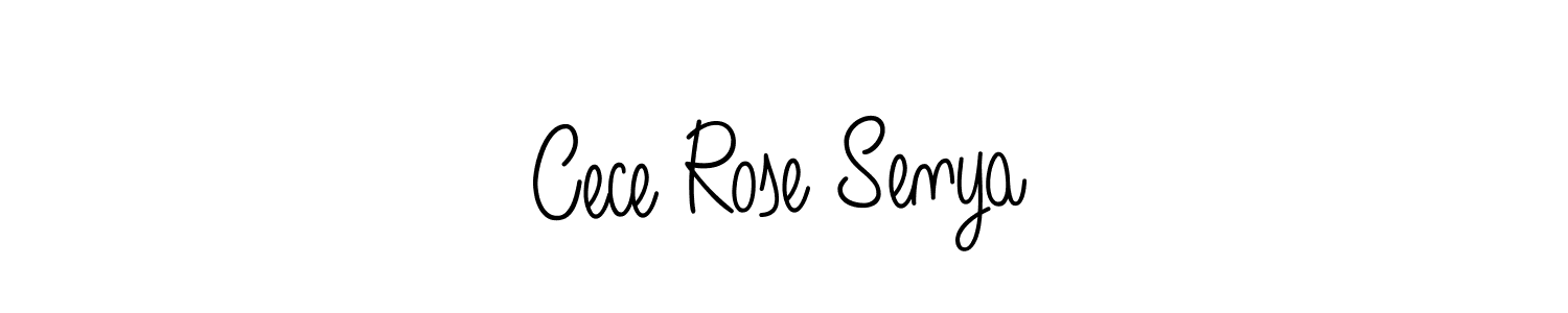 How to make Cece Rose Senya name signature. Use Angelique-Rose-font-FFP style for creating short signs online. This is the latest handwritten sign. Cece Rose Senya signature style 5 images and pictures png