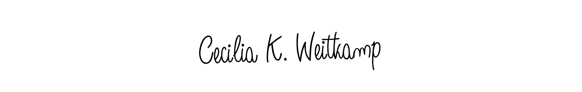 Cecilia K. Weitkamp stylish signature style. Best Handwritten Sign (Angelique-Rose-font-FFP) for my name. Handwritten Signature Collection Ideas for my name Cecilia K. Weitkamp. Cecilia K. Weitkamp signature style 5 images and pictures png