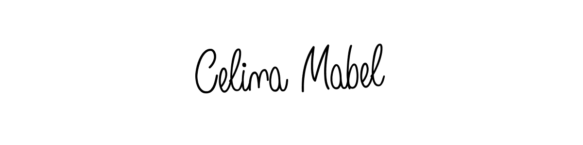 How to make Celina Mabel name signature. Use Angelique-Rose-font-FFP style for creating short signs online. This is the latest handwritten sign. Celina Mabel signature style 5 images and pictures png