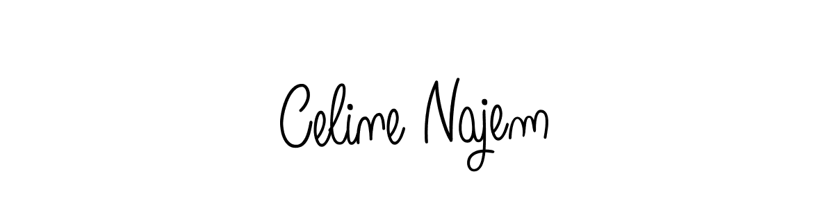 You should practise on your own different ways (Angelique-Rose-font-FFP) to write your name (Celine Najem) in signature. don't let someone else do it for you. Celine Najem signature style 5 images and pictures png