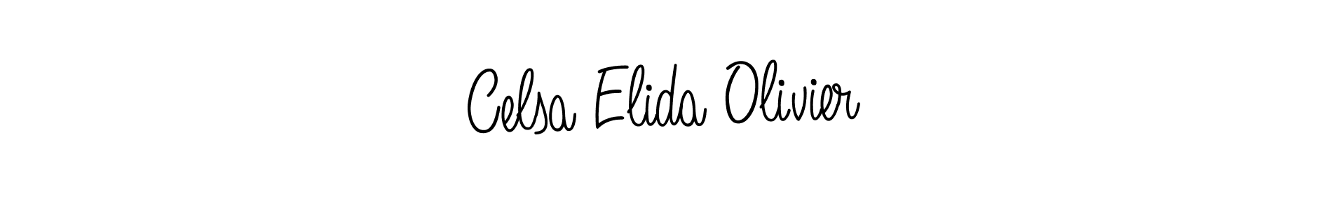 How to make Celsa Elida Olivier name signature. Use Angelique-Rose-font-FFP style for creating short signs online. This is the latest handwritten sign. Celsa Elida Olivier signature style 5 images and pictures png