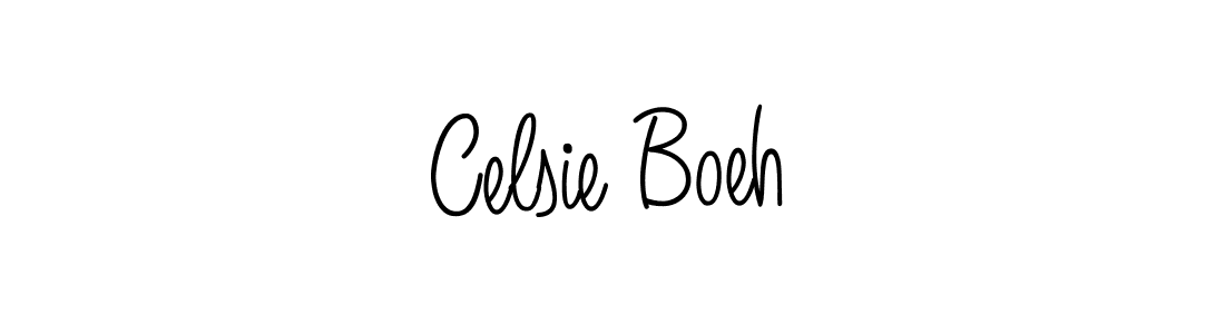 You should practise on your own different ways (Angelique-Rose-font-FFP) to write your name (Celsie Boeh) in signature. don't let someone else do it for you. Celsie Boeh signature style 5 images and pictures png
