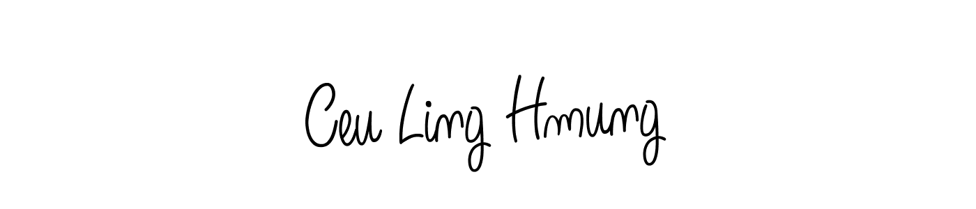 Design your own signature with our free online signature maker. With this signature software, you can create a handwritten (Angelique-Rose-font-FFP) signature for name Ceu Ling Hmung. Ceu Ling Hmung signature style 5 images and pictures png