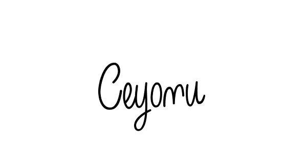 if you are searching for the best signature style for your name Ceyonu. so please give up your signature search. here we have designed multiple signature styles  using Angelique-Rose-font-FFP. Ceyonu signature style 5 images and pictures png