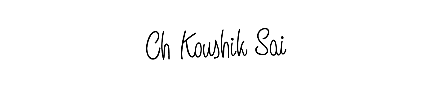 The best way (Angelique-Rose-font-FFP) to make a short signature is to pick only two or three words in your name. The name Ch Koushik Sai include a total of six letters. For converting this name. Ch Koushik Sai signature style 5 images and pictures png