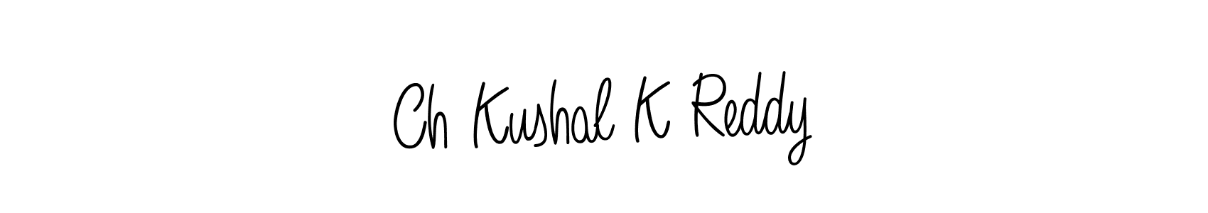 You should practise on your own different ways (Angelique-Rose-font-FFP) to write your name (Ch Kushal K Reddy) in signature. don't let someone else do it for you. Ch Kushal K Reddy signature style 5 images and pictures png