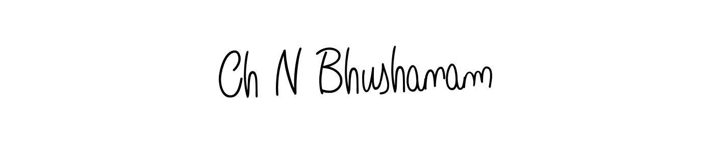 You should practise on your own different ways (Angelique-Rose-font-FFP) to write your name (Ch N Bhushanam) in signature. don't let someone else do it for you. Ch N Bhushanam signature style 5 images and pictures png