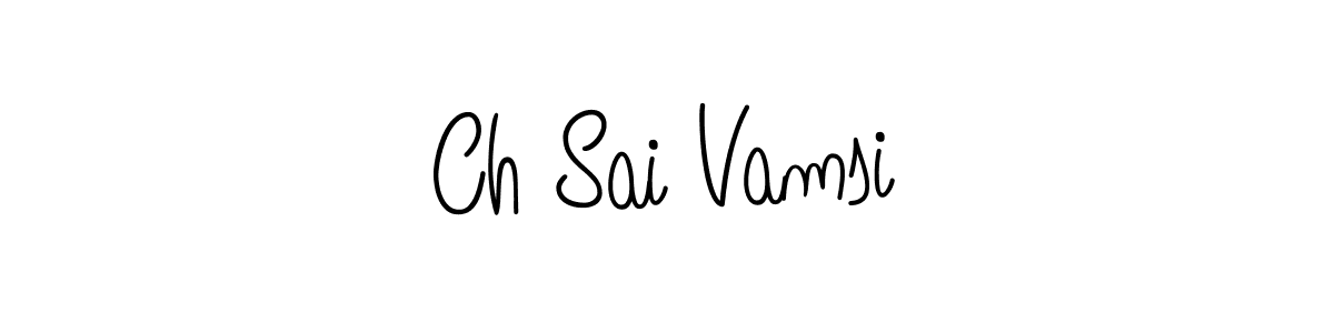 You should practise on your own different ways (Angelique-Rose-font-FFP) to write your name (Ch Sai Vamsi) in signature. don't let someone else do it for you. Ch Sai Vamsi signature style 5 images and pictures png
