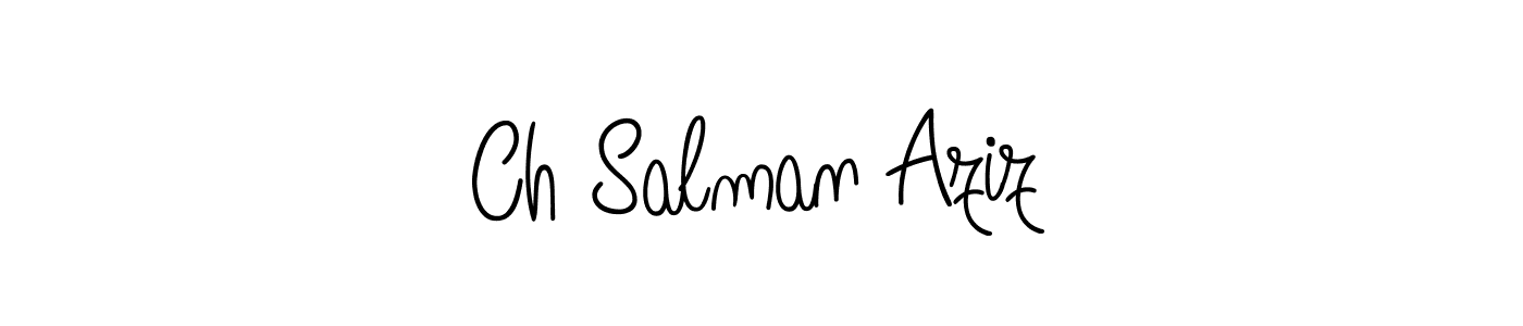 Use a signature maker to create a handwritten signature online. With this signature software, you can design (Angelique-Rose-font-FFP) your own signature for name Ch Salman Aziz. Ch Salman Aziz signature style 5 images and pictures png