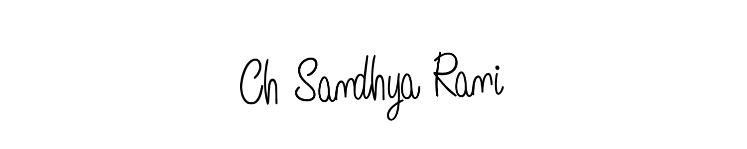 if you are searching for the best signature style for your name Ch Sandhya Rani. so please give up your signature search. here we have designed multiple signature styles  using Angelique-Rose-font-FFP. Ch Sandhya Rani signature style 5 images and pictures png