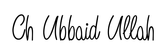 Elevate your brand with a stunning Ch Ubbaid Ullah eSignature. The Angelique-Rose-font-FFP style provides a balanced, flowing aesthetic for everyday signing. Ch Ubbaid Ullah signature style 5 images and pictures png
