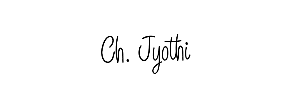 How to make Ch. Jyothi name signature. Use Angelique-Rose-font-FFP style for creating short signs online. This is the latest handwritten sign. Ch. Jyothi signature style 5 images and pictures png