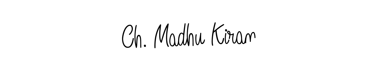 The best way (Angelique-Rose-font-FFP) to make a short signature is to pick only two or three words in your name. The name Ch. Madhu Kiran include a total of six letters. For converting this name. Ch. Madhu Kiran signature style 5 images and pictures png