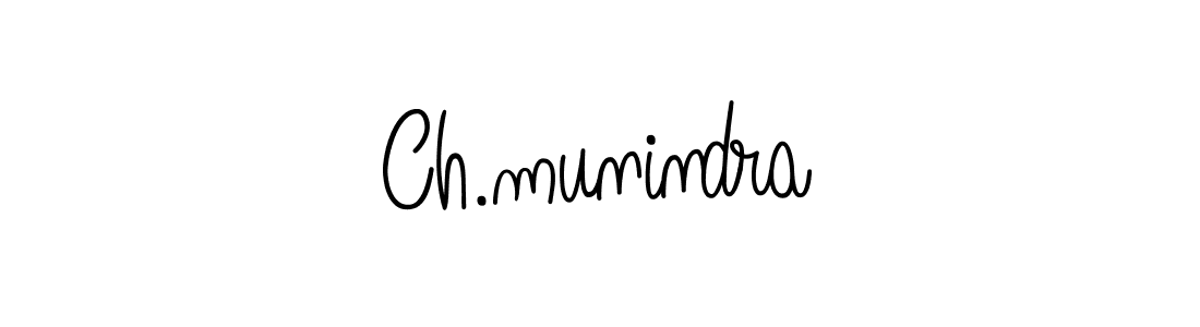 Use a signature maker to create a handwritten signature online. With this signature software, you can design (Angelique-Rose-font-FFP) your own signature for name Ch.munindra. Ch.munindra signature style 5 images and pictures png