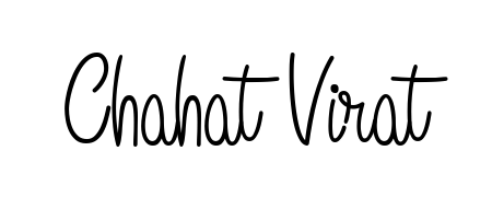 Explore multiple handwriting variations for Chahat Virat including this stunning Angelique-Rose-font-FFP design. Free to use across all platforms. Chahat Virat signature style 5 images and pictures png
