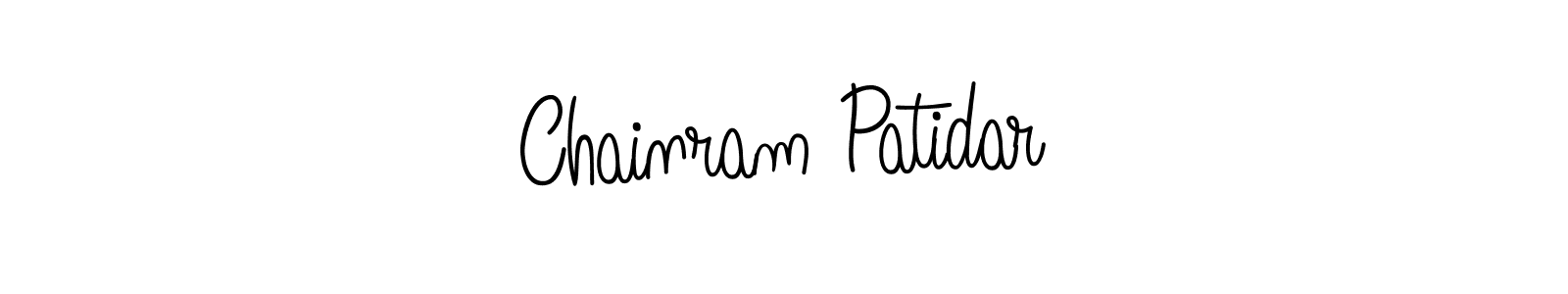 Check out images of Autograph of Chainram Patidar name. Actor Chainram Patidar Signature Style. Angelique-Rose-font-FFP is a professional sign style online. Chainram Patidar signature style 5 images and pictures png
